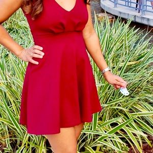 Deep red short dress